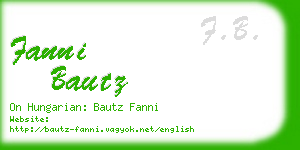 fanni bautz business card